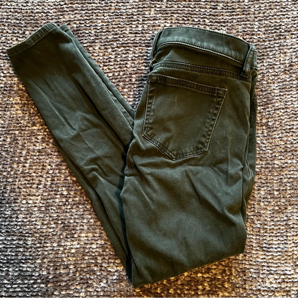 Ann Taylor Loft skinny hunter green skinny jeans